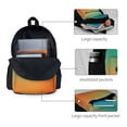 thumbnail image 3 of Lsque Orange To Teal Gradient1 Pattern Adult Backpack – Durable & Lightweight PU Canvas Storage Bag , 15” Laptop Compartment, and Multiple Pockets, 3 of 7