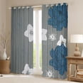 thumbnail image 2 of Manfei Retro Rustic Flowers Black Out Curtains,Vinatge Aesthetic Art Curtains Pack of 2 (42x63 Each),Deepblue Gray Bedroom Curtains For Men Women,Microfiber Bedroom Decor, 2 of 6