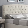 thumbnail image 4 of Miekor Furniture Astral 3-Piece Upholstered Bedroom Set, Tufted Wingback Bed with Two White Nightstands B5A8011, 4 of 9