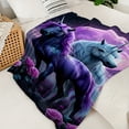 thumbnail image 4 of Purple Unicorn Fleece Blanket, Suitable for Sofa, Bed, Travel, Camping, Living Room, Office, Sofa, Chair and Bed - Digital Print Blanket, Soft and Warm Fleece Fabric, 4 of 6