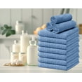 Oakias Blue Washcloths 24 Pack Cotton Face Towels 12 by 12 Inches Multipurpose, Soft