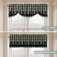 thumbnail image 5 of Sage Green Black Plaid Tie Up Valance Curtains for Windows, Kitchen Curtains Window Treatments, Vintage Star Buffalo Check Rustic Short Window Shades Valances for Bedroom Bathroom Cafe 42"x18", 5 of 8