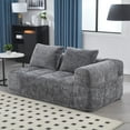 thumbnail image 5 of Chenille Loveseat Sofa, Minimalist Modular Couches Sleeper for Living Room Bedroom Apartment Lounge (Gray), 5 of 11