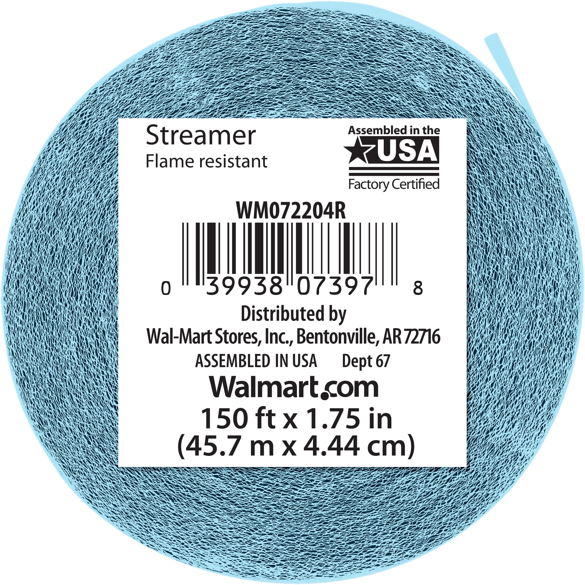 Light Blue Paper Party Streamer 150' by Way to Celebrate