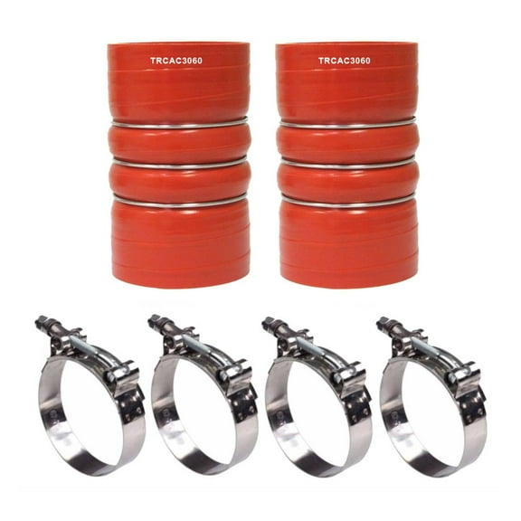 TORQUE 2PCS Silicone CAC Charge Air Cooler Hump Hose Boot Set 3" x 6" with T-Bolt Clamps Set, 3 inch ID Turbo, Air Intake and Intercooler Hose Kit