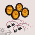 thumbnail image 2 of 4pc 4" Round Amber 24 LED Trailer Tail Lights [DOT certified] [Grommet & Plug Included ] [IP67 Waterproof] Park Turn Trailer Lights for RV Jeep Trucks, 2 of 7