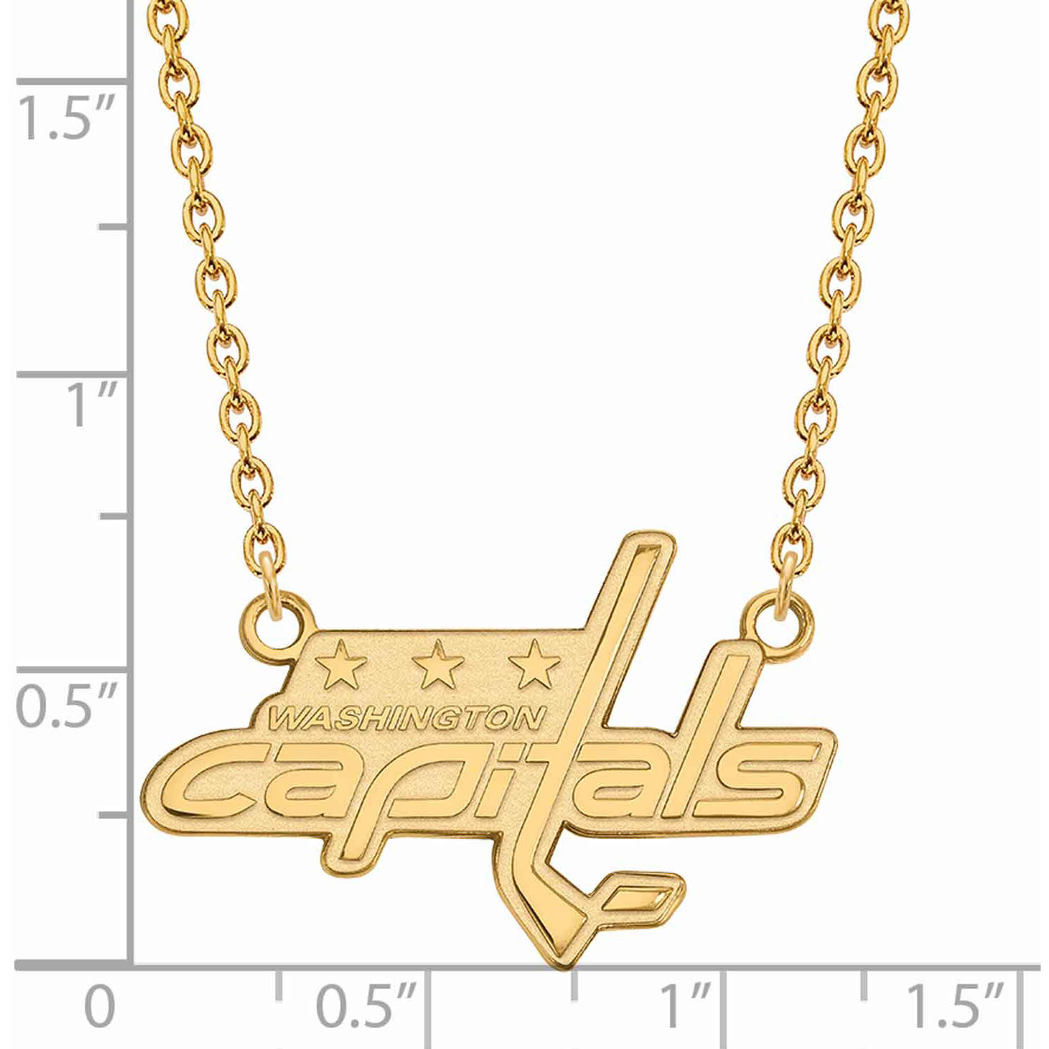 LogoArt 14 Karat Yellow Gold NHL Washington Capitals Large Pendant with Necklace - image 2 of 5