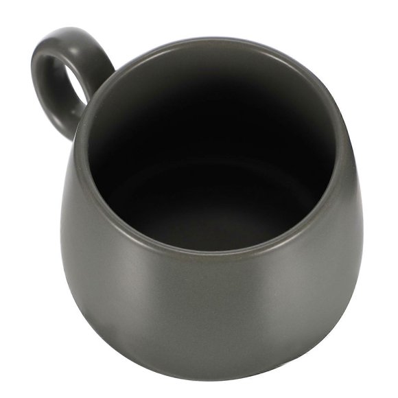 Creative Ceramic Cup For Drinking Coffee 11X7.8CM Grey Round Shape Easy To Clean 1Pcs
