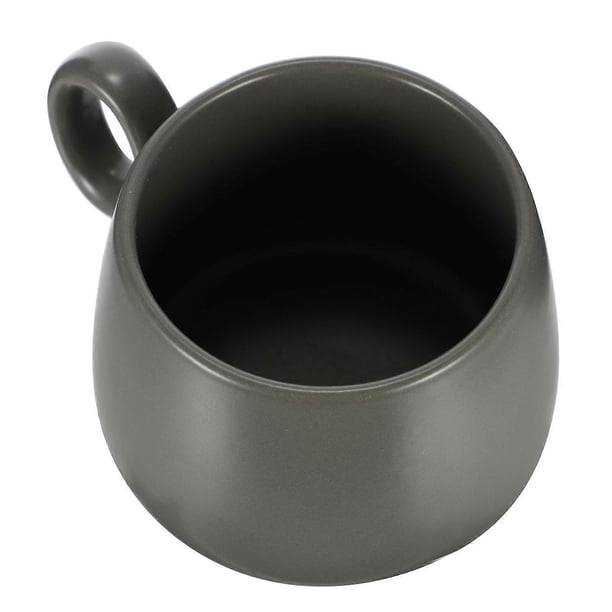 Creative Ceramic Cup For Drinking Coffee 11X7.8CM Grey Round Shape Easy To Clean 1Pcs