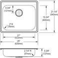 thumbnail image 2 of Elkay Dayton Stainless Steel 25" x 21-1/4" x 5-3/8", Single Bowl Drop-in Sink, 2 of 7