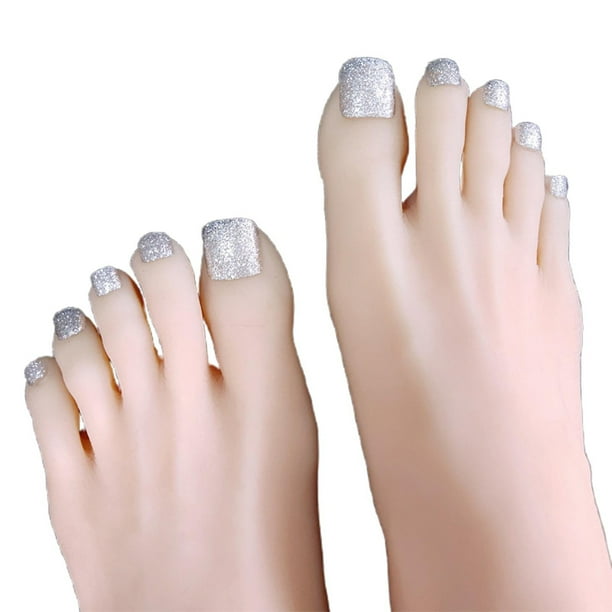Uñas postizas cortas, tapa completa, prensa en las uñas de los pies | HUOGUO