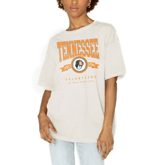 Women's Gameday Couture White Tennessee Volunteers Get Goin' Oversized T-Shirt