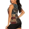 thumbnail image 3 of Fotbe American Flag Deer Art Blusas Sin Mangas para Mujer – Estilo Casual, Corte Suelto, Slim-Fit, Cuello Redondo Deportivo, Tops de Verano para Gimnasio y Yoga-Small, 3 of 7