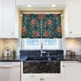 thumbnail image 5 of Yayeee Kitchen Curtains Tier Pair Light Filtering 27"x36" Rod Pocket Short Cafe Window Panel, Floral Christmas, 5 of 7