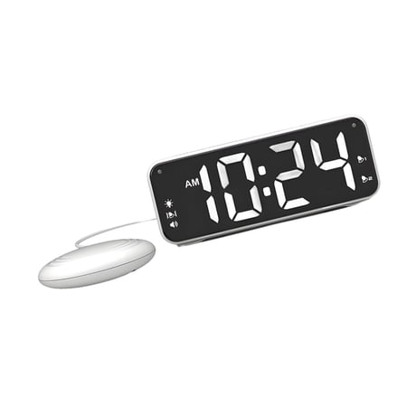 Loud Duals Alarm Clock with Bed Shaker Vibrating Alarm Clock for Heavy Sleepers or Hearing Impaired,Easy to Set Snooze