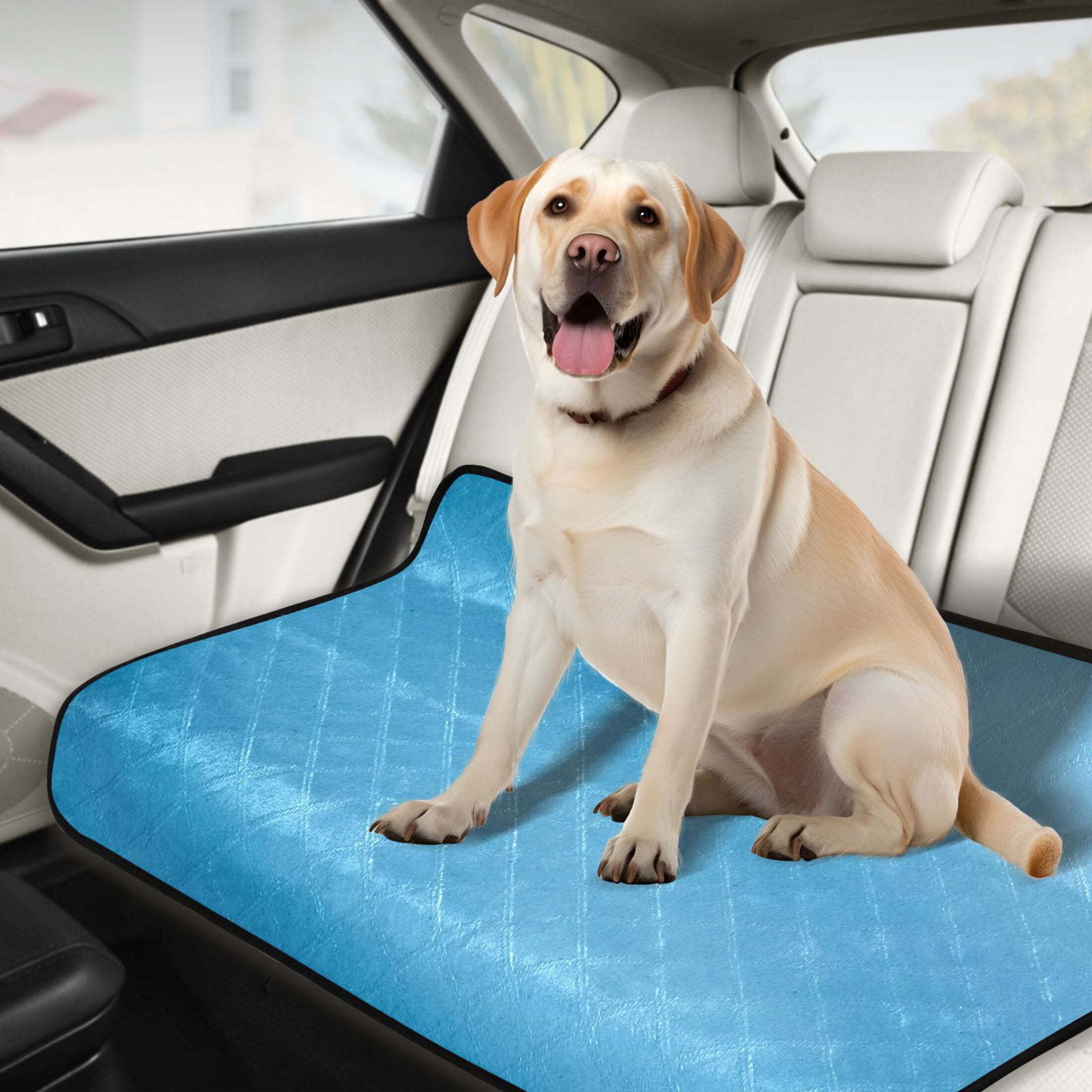 IAUYY Washable Pee Pads for Dogs Medium+Large Absorbent and Leak-Proof Non-Slip Reusable Puppy Pee Pads for Dogs Applicable to Playpen Potty Crate Blue Tile Layout Photography