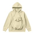 thumbnail image 4 of UOCUFY Pet Pouch Hoodies Women Fleece Zip Up Jacket with Large Pockets Beige,Size M, 4 of 6
