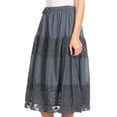 thumbnail image 4 of Sakkas Celeste Boho Lace Skirt with Elastic Waistband - Grey - One Size Regular, 4 of 5