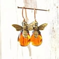 thumbnail image 2 of HOOUN Vintage Crystal Bee Drop Earrings Dangle Gift for her Bee Animal Women Jewellery-5#Honeycomb Bee Earrings, 2 of 8