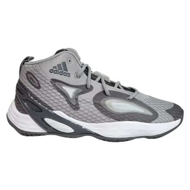 Adi - das Mens 11.5 Exhibit A Mid Basketball Shoes Sneakers Gray H68703