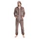 thumbnail image 1 of Pijama de una pieza con capucha de cuadros de franela para hombre Pompotops oipoqjl29390, 1 of 8
