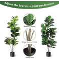 thumbnail image 3 of 5ft fiddle leaf fig artificial floor plant con negra planter pot - suitable para indoor y outdoor oficina en casa decor, 3 of 7