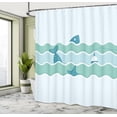 thumbnail image 5 of Ambesonne Teal Shower Curtain, Ocean Waves Fishing Art, 69"Wx84"L, Pale Blue, 5 of 5