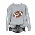 thumbnail image 2 of Baseball Sweatshirts Womens Teen Girls Crewneck Loose Long Sleeve Pullover Tops Lightweight Casual Fall Clothes (S, Gray), 2 of 4