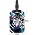 thumbnail image 6 of Square 2Pack PU Leather Zebra Cruise Luggage Tag with Privacy Cover and Name ID Tag for Travel Handbags Backpacks Luggage Tags, 6 of 6