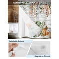 thumbnail image 3 of No Hook Cloth Fabric Shower Curtain with Snap in Liner, Green Orange Blue Fall Waterproof Shower Curtains Set with See Through Top Window, Thanksgiving Pumpkin Botanical Vintage Bath Curtains 72"x72", 3 of 6