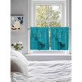 thumbnail image 4 of Teal Marble Half Window Curtain 36 Inches Long, Turquoise Marble Crack Abstract Modern Art Window Treatment Curtain Drapes, Small Tier Curtains for Bathroom Over Sink, 27.5"x36", 2 Panels, 4 of 7