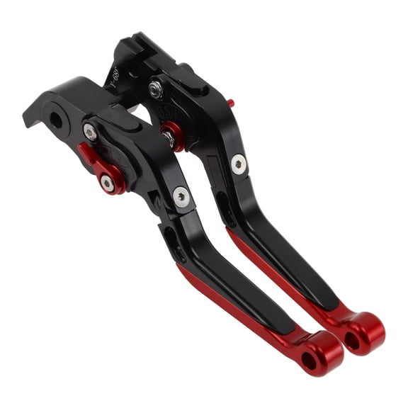 Unique Bargains Short/Long Brake Clutch Levers for YAMAHA YZF-R1 04-08 6 Position Adjustable Motorcycle Handlebar Brake Lever Aluminum Alloy Black Handle Red End