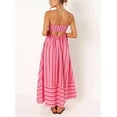 thumbnail image 3 of utcoco Women's Summer Striped A Line Long Dress Back Smocked Maxi Dresses, 3 of 4