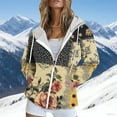 thumbnail image 6 of Floral Zip Up Hoodies for Women Oversized Casual Fall Jacket with Pocket Long Sleeve Hooded Y2k Sweatshirts, S Yellow, 6 of 6