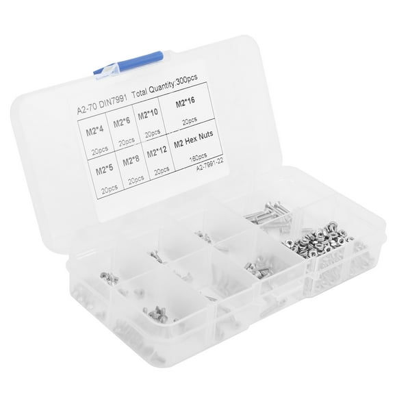Screws And Nuts, Screw Organizer 300Pcs Stainless Steel Screws And Nuts, For Home Equipment Office Equipment Machinery Industries Ship Assembly