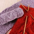 thumbnail image 2 of Auroal red velvet yarn, 2 rolls (95 grams per roll) - premium plush yarn, soft velvet yarn, and fluffy chenille yarn, suitable for DIY crafts, comfortable blankets, and home decor, 2 of 4