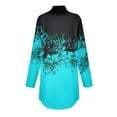 thumbnail image 5 of TQWQT Plus Size Turtlenecks for Women Loose Fit Floral Printed Tunic Top Long Sleeve Mockneck T-Shirt Curved Hem Graphic Tee Fall Outfits 2024 Blue M, 5 of 5