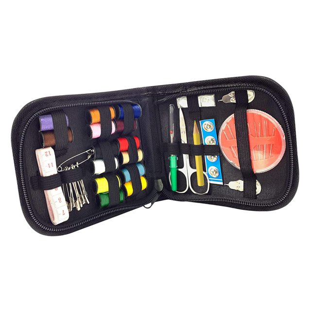 Juego de costura de viaje, juego de costura básico, botones, alfileres de seguridad, hilo de 14 colores, suministros de costura portátiles, juego de Hugo Hilo de coser