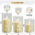 thumbnail image 2 of BAO  Flickering Flameless Candles with Remote,Acrylic LED Candles with Embedded Star String,Battery Operated Candle, for Home and Holiday Decoration Set of 3（Ivory）, 2 of 16