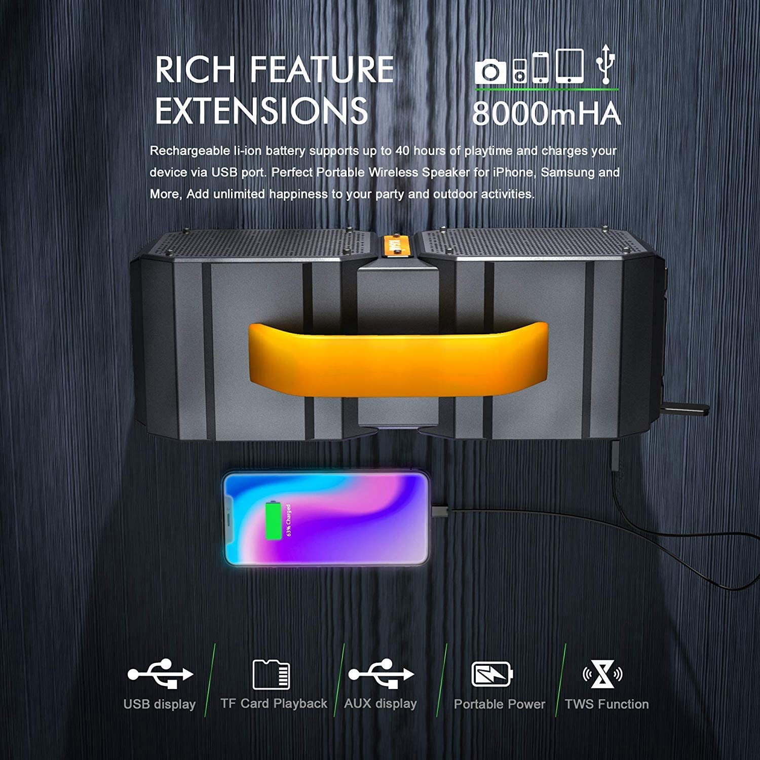 BUGANI Bluetooth Speaker, M83 40W 