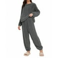 thumbnail image 2 of ManxiVoo Women's Pajama Sets Fleece Pullover Top and Pants Lounge Wear Warm Soft Sleepwear for Cozy Home Nights, 2 of 8