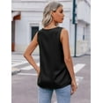 thumbnail image 4 of Zeagoo Women's Silk Blouse Elegant Tops Pleated Tank Top Shirt V Neck Blouse Casual Sleeveless Tank Tops, 4 of 5