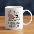 thumbnail image 2 of LOZACHE Cute Frog Coffee Mug 11oz, I Just Freaking Love Frogs Ceramic Mug Tea Milk Cup, Funny Gag Gifts Ideas White Elephant for Frog Lovers Men Women Adults Children (Frog), 2 of 6