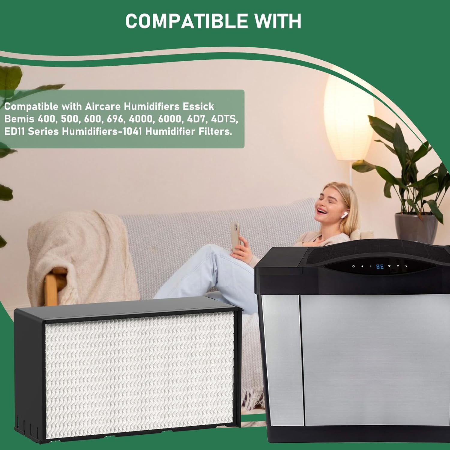 3 Pack 1041  Wick Humidifier Filter Compatible with Aircare Essick  Models - White  Wicks for Home Office