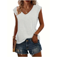 thumbnail image 4 of MORTTIC 3-Pack Women's Cap Sleeve V-Neck Tank Tops, Casual Loose Fit Basic Tees for Spring & Summer, 4 of 6
