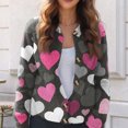 thumbnail image 5 of Women's Button Down Cardigan Cute Heart Print Crew Neck Soft Cardigan Sweater Coat Valentine's Day Gifts, 5 of 6