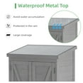 thumbnail image 4 of 68''x33''x20'' Outdoor Wooden Storage Shed with Metal Top Tall Vertical Tool Cabinet for Backyard Garden Patio Lawn (Grey), 4 of 8