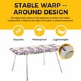 thumbnail image 4 of Purple Flowers Table Cloths for 8 Foot Rectangle Tables, Butterfly Spring Floral Rustic Farmhouse Patio Waterproof Elastic Fitted Tablecloths, Washable Rectangular Table Cover for Camping, 4 of 8