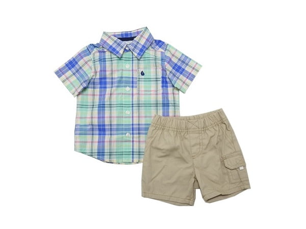 Carters Baby Boys 2-Piece Buttoned Shirt and Short Set