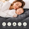 thumbnail image 7 of WISHEAD King Mattress Topper, Plush Pillow Top Mattress Pad, 700 GSM Down Alternative Fill, Cooling 400TC Breathable Cover, Deep Pocket Up to 21", Dark Gray, 7 of 7